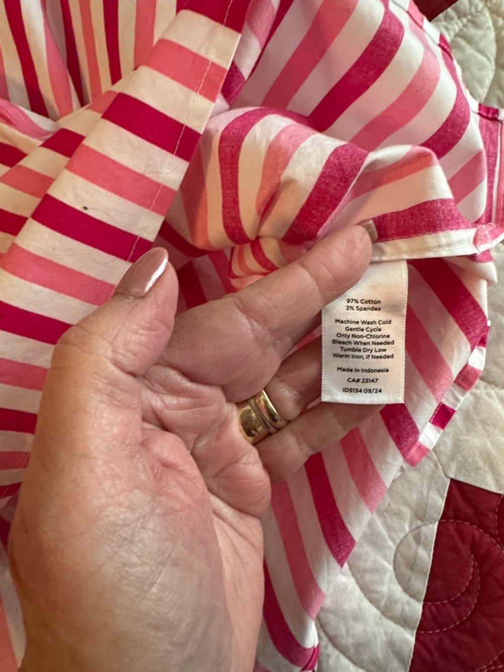 Talbots Pink and White Striped Collared Shirt - Picture 3 of 6